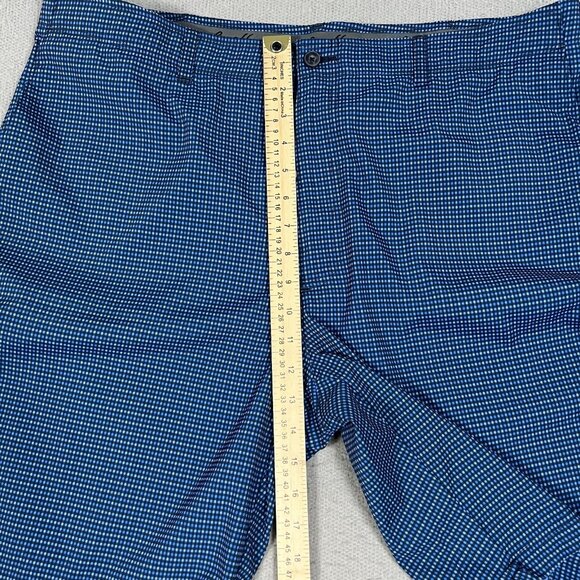 Ben Hogan Shorts Chino Mens Blue Plaid Check Golf Stretch Flat Front Size 38 - Picture 8 of 10